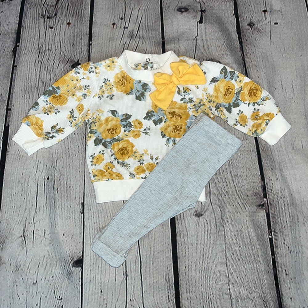 Yellow Floral Baby Outfit